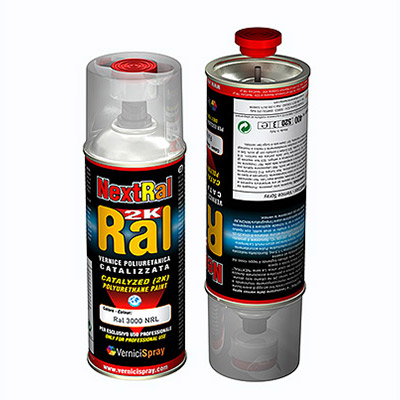 Pintura de Poliuretano bicomponente en aerosol en colores RAL brillantes